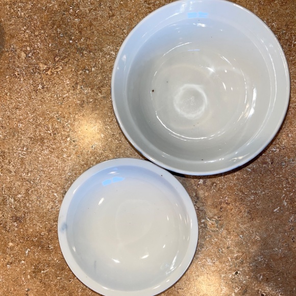 Japanese lidded Rice / Soup Bowl Set Striped Blue Brown - Picture 3 of 11